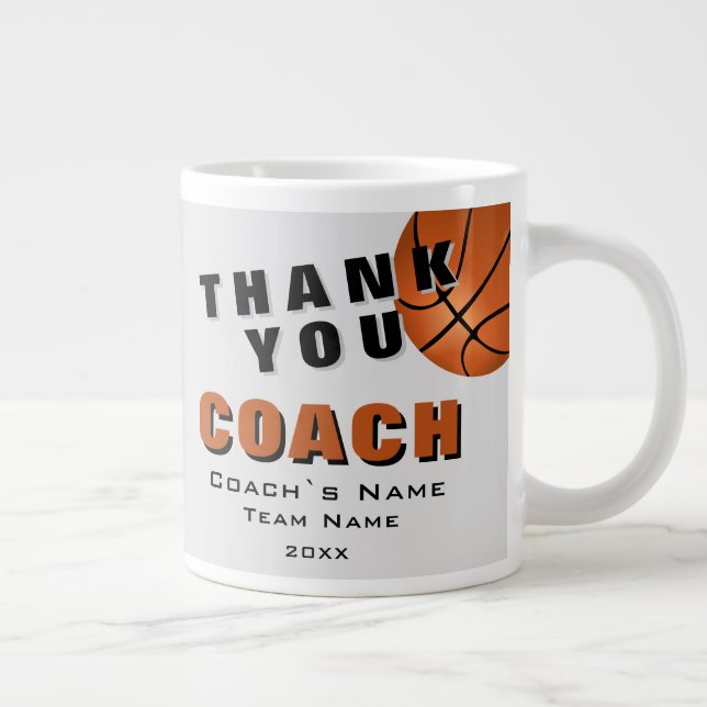 Grande Tasse Ballon de Basket Merci Coach  (Droite)