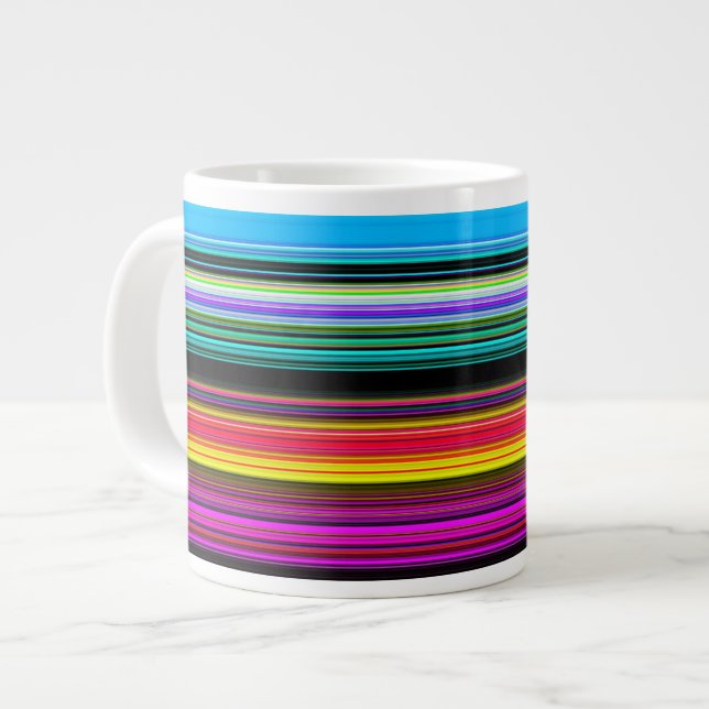 Grande Tasse Bandes minces et colorées - 2 (Devant gauche)