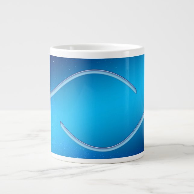 Grande Tasse Bannière de conception abstraite à fond bleu (Devant)