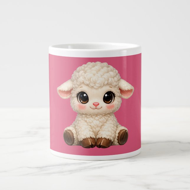 Grande Tasse Bannière de conception de dessin animé d'agneau so (Devant)