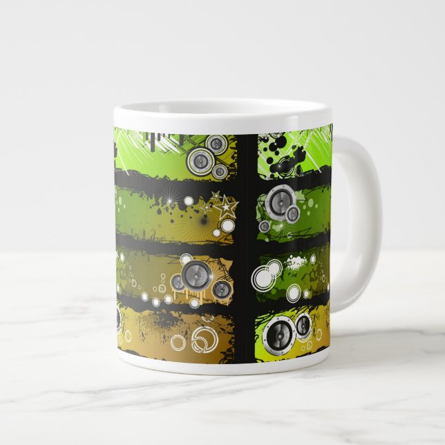 Grande Tasse Bannière Musique de style Grunge (Devant droit)