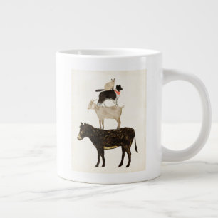 Grande Tasse Barnyard Bufs - Âne, Chèvre, Chien, Chat