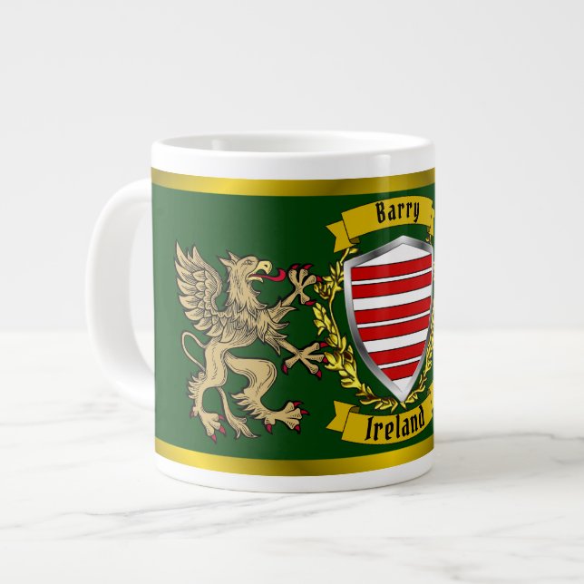 Grande Tasse Barry Irish Shield & Griffins (Devant gauche)