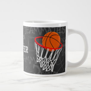 Grande Tasse Basket-ball et hoop personnalisés en tableau noir