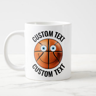 Grande Tasse Basketball Personnalisé Visage Heureux Et Texte Pe