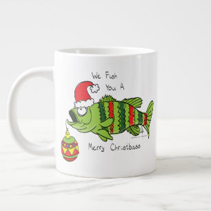 Grande Tasse Basse de Noël amusante Pêche Poisson Caricature