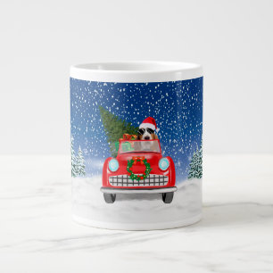 Grande Tasse Basset Hound Chien Conduite Voiture En Noël De Nei