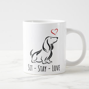 Grande Tasse Basset Hound Sit-Stay-Love