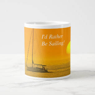 Grande Tasse Bateau à voile au coucher du soleil, message ou no