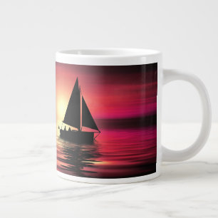 Grande Tasse Bateau à voile au coucher du soleil sur la mer - C