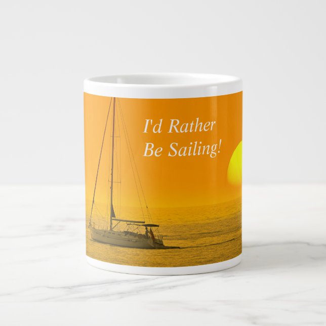 Grande Tasse Bateau à voile Sunset, message do-it-yourself ou n (Devant)