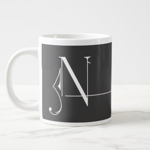 Grande Tasse Beau minimaliste Élégant Monogramme N