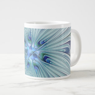 Grande Tasse Beauté florale Abstrait Moderne Fleur Pastel Bleu
