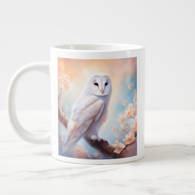 Grande Tasse Beautiful Barn Owl Flowers  (Gauche)