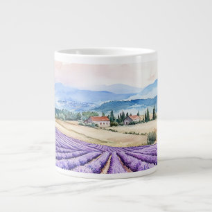 Grande Tasse Beaux champs de lavande art