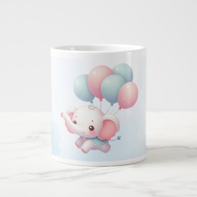 Grande Tasse bébé éléphant avec ballons (Devant)