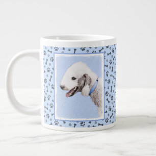 Grande Tasse Bedlington Terrier Peinture - Art Chien original