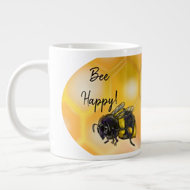 Grande Tasse Bee Happy Bumblebees (Gauche)