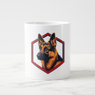 Grande Tasse Belle Bergère Allemande Dans Un Cadre À Six Côtés