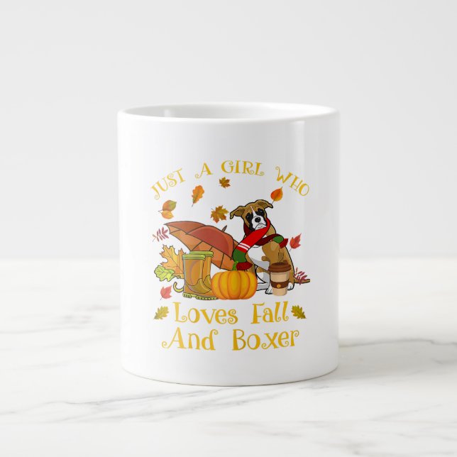 Grande Tasse Belle Boxe En Automne Jote Animal Amoureux Cadeau (Devant)