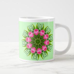 Grande Tasse Belle Fleur Mandala Design