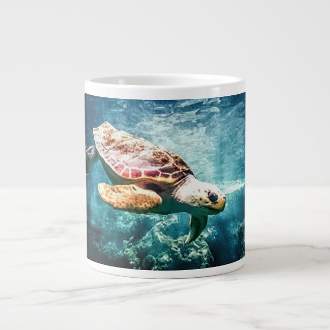 Grande Tasse Belle tortue de mer Image sous-marine (Devant)