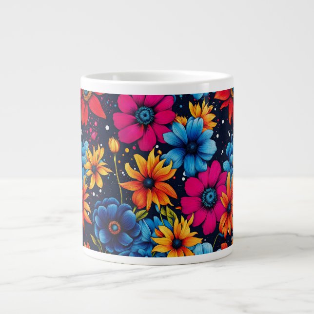Grande Tasse Belles fleurs et Roses sucrés (Devant)