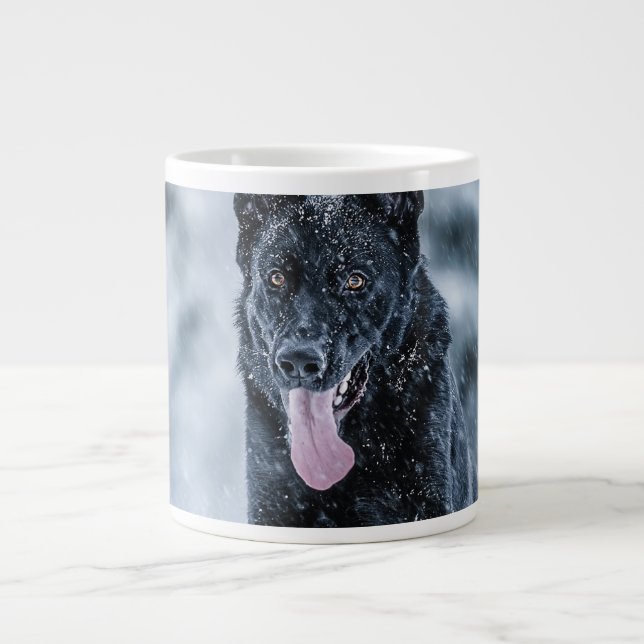 Grande Tasse Berger allemand noir dans la couverture de duvet d (Devant)