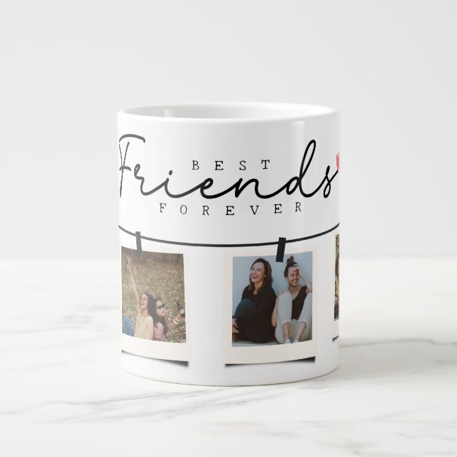 Grande Tasse Besties Meilleurs amis Cadeau personnalisé photo (Devant)