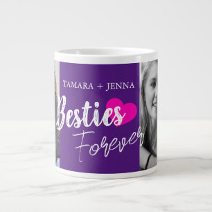 Grande Tasse Besties Pour coeur deux photos personnalisées