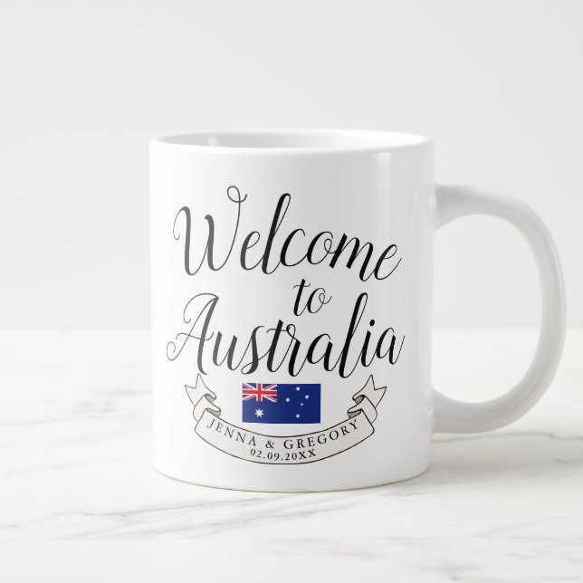 Grande Tasse Bienvenue en Australie| Personnalisation du mariag (Droite)