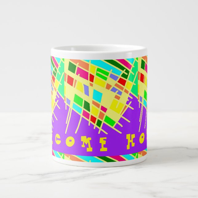 Grande Tasse Bienvenue maison brite splash art et message (Devant)