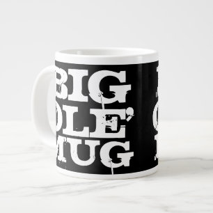 Grande Tasse Big Ole' Mug, Giant Jumbo Coffee Mug, Noir/Blanc