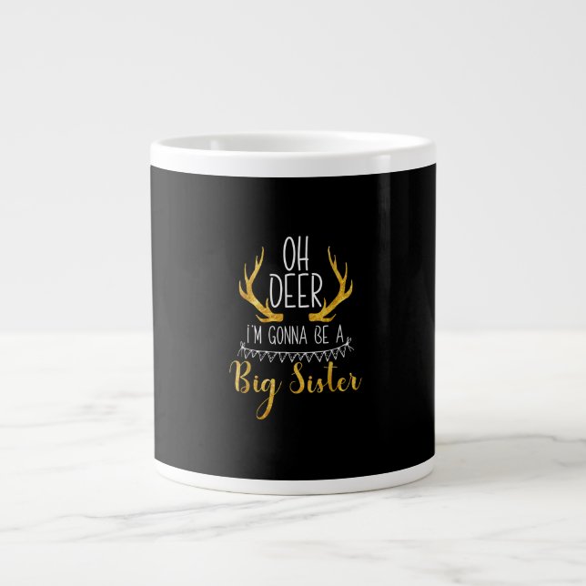 Grande Tasse Big Sister Oh Deer Baby Announcement Cute Style  (Devant)
