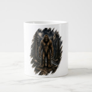 Grande Tasse Bigfoot au clair de lune aquarelle forêt cryptide