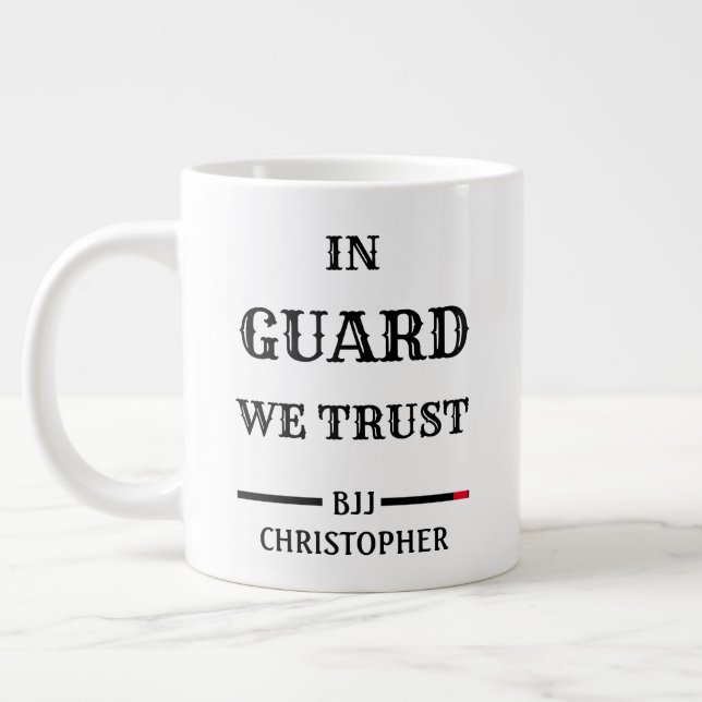 Grande Tasse BJJ Guard Nous Avons Confiance Ceinture Noire Énor (Gauche)
