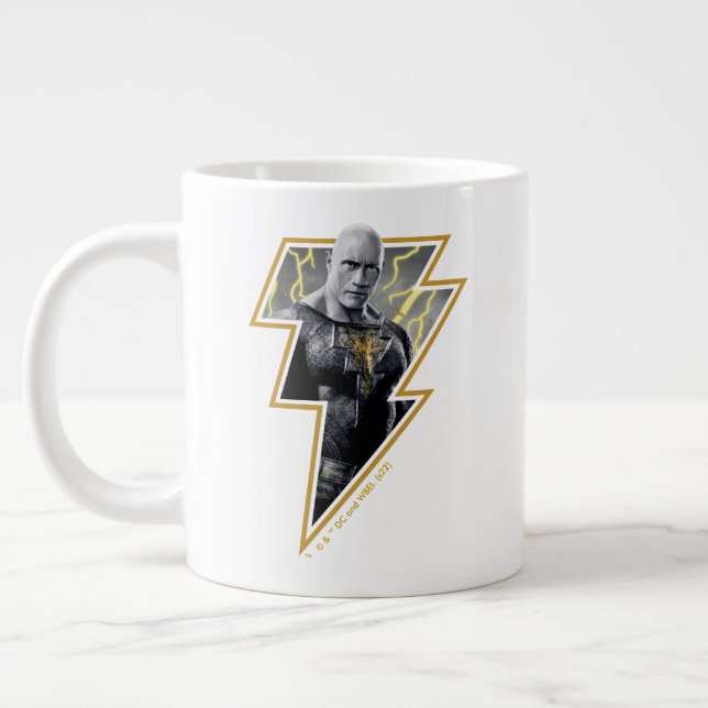 Grande Tasse Black Adam Grey et Gold Lightning Graphic (Gauche)