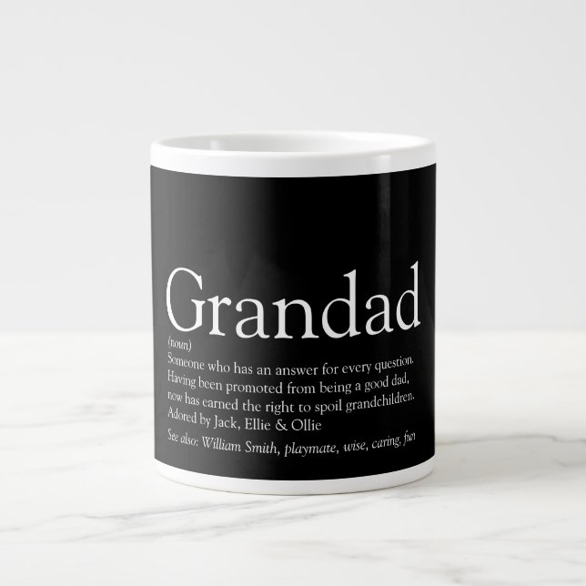 Grande Tasse Black and White Modern Fun Cool Brother Définition (Devant)