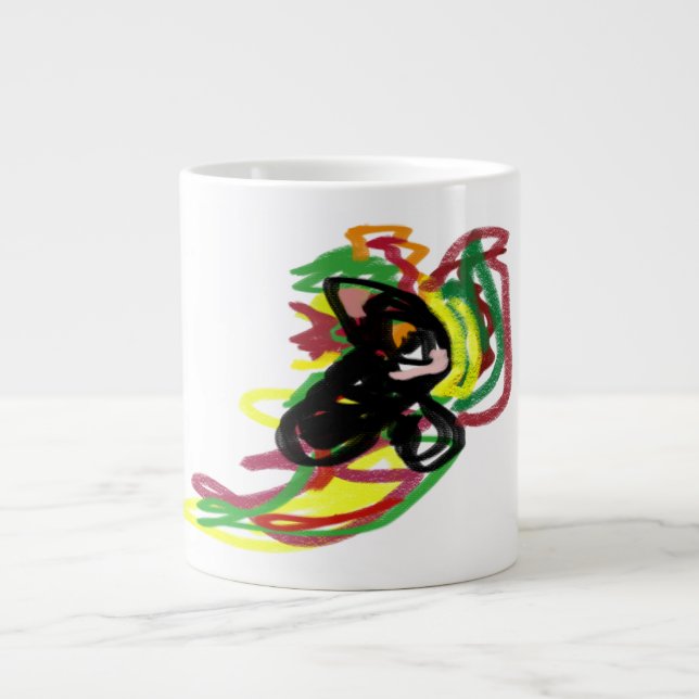 Grande Tasse Black Cat jouer automne (Devant)
