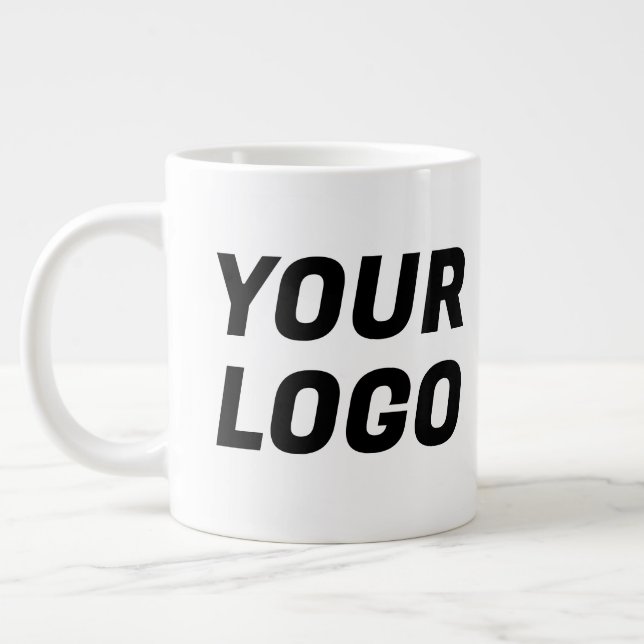 Grande Tasse Black & White Business Company Logo CUSTOM Jumbo (Gauche)