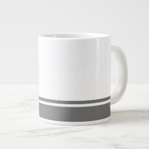 Grande Tasse Blanc moderne gris foncé en bas de la bordure