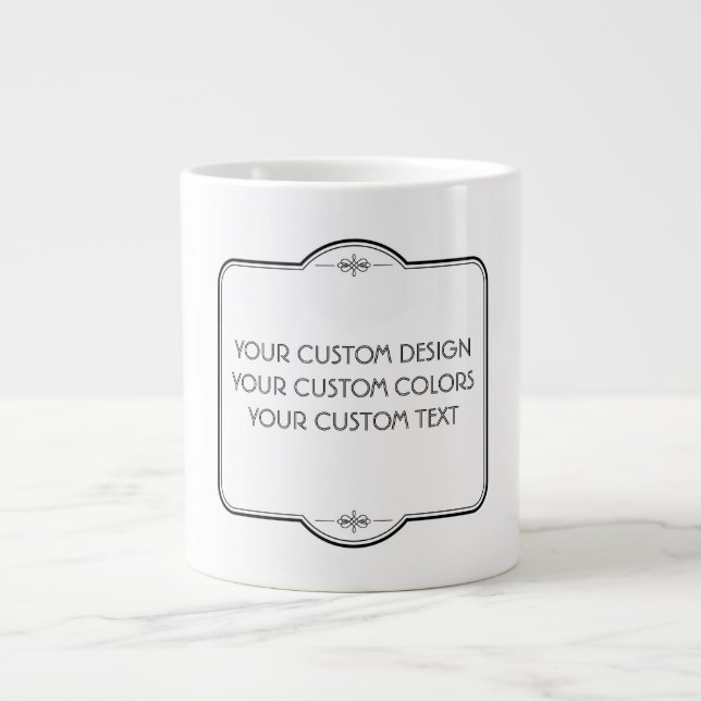 Grande Tasse BLANC Votre Design Ici - (Devant)
