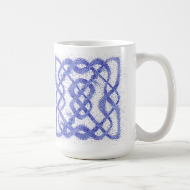 GRANDE TASSE BLANCHE AU NŒUD CELTIQUE VIOLET (Droite)