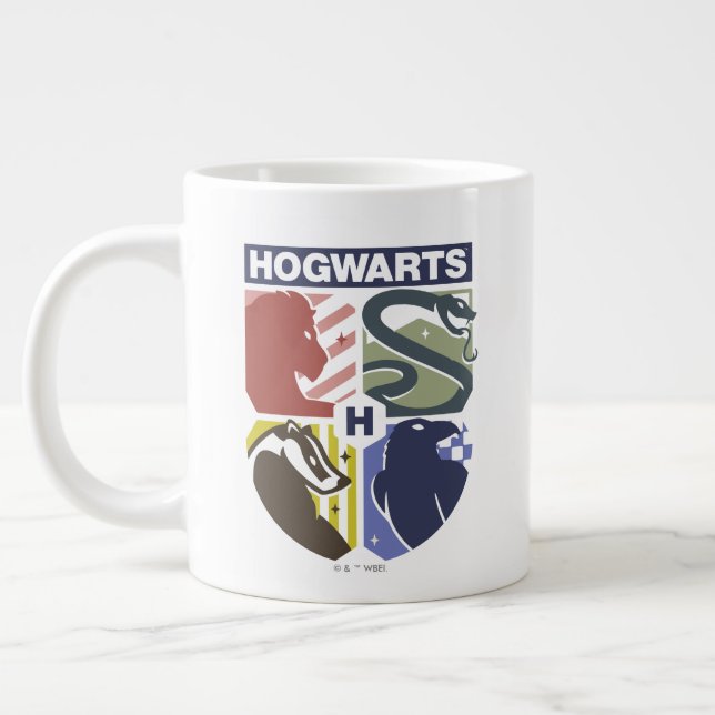 Grande Tasse BlasonESTAMPILLÉ HOGWARTS™ de style rétro (Gauche)