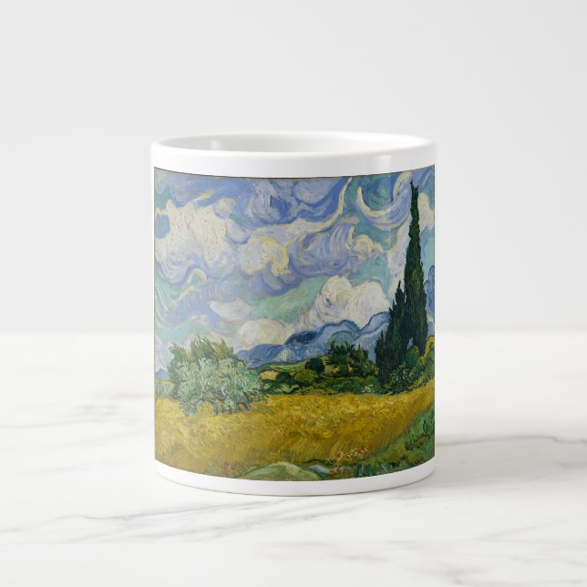 Grande Tasse Blé Field avec Cyprès par Vincent van Gogh (Devant)