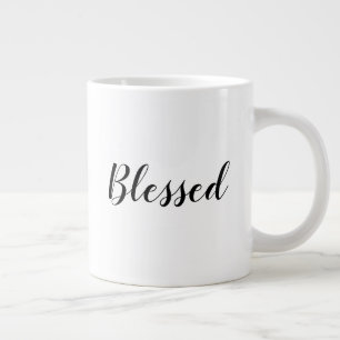 Grande Tasse Blessé noir blanc texte personnalisé texte mignon