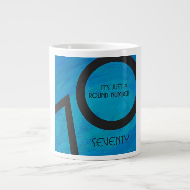 Grande Tasse Bleu 70 Décennie Anniversaire (Devant)
