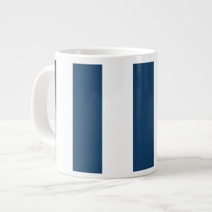 Grande Tasse Bleu de marine, Blancs, Motif rayé