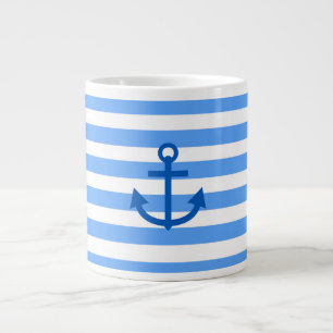 Grande Tasse Bleu et blanc Ancre