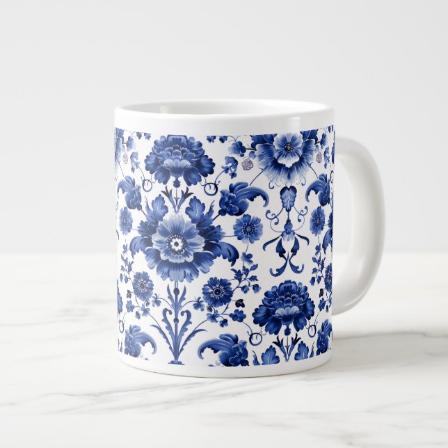Grande Tasse Bleu floral (Devant droit)